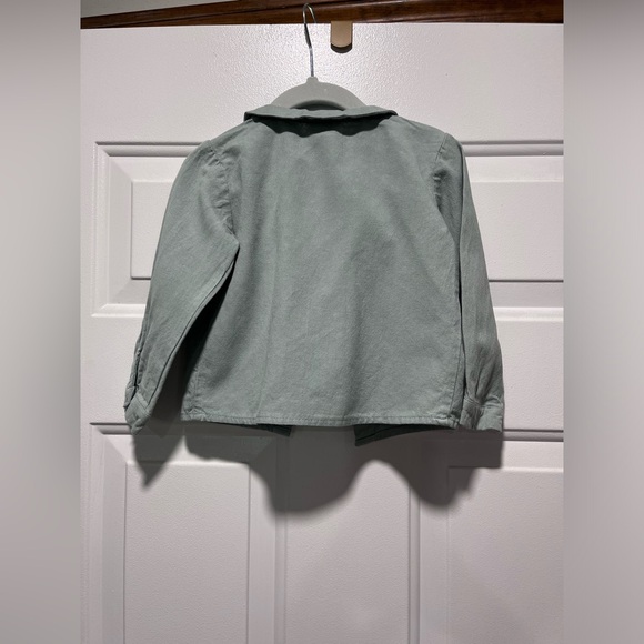 Edgehill Collection Sage Green Linen Button down Peter Pan collar Shirt 18 Month - Picture 5 of 16
